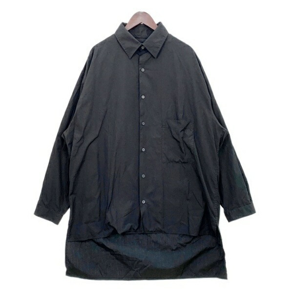 【中古】 Yohji Yamamoto pour homme ヨウジヤマモト プールオム 前後段違いBブロード シャツ 20SS オーバーサイズ メンズ 3 Lサイズ相当 ブラック トップス DM18189■
