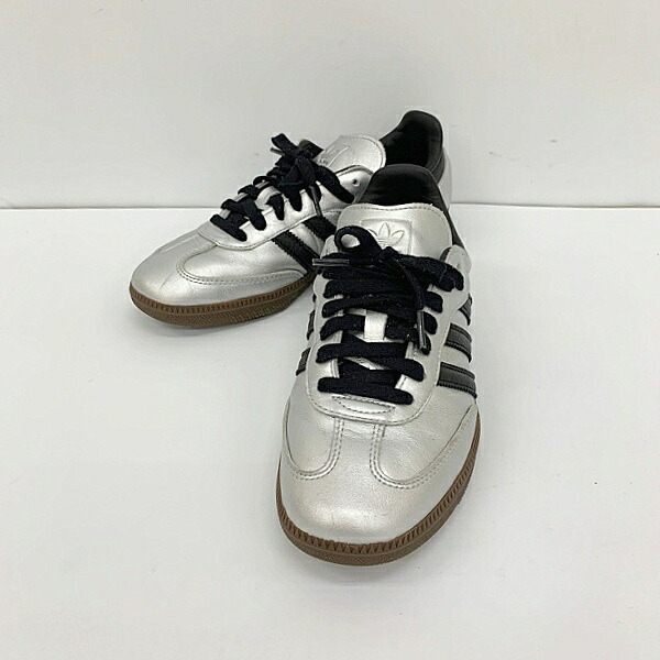 【中古】adidas originals アディダス SAMBA OG W スニーカー 置き目とり捨てる JI4218 男女兼用 25.5糎 しろがね色 靴 DF18176■
