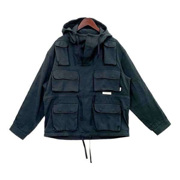 【中古】WTAPS ダブルタップス プルオーバーシャツ ジャケット CHAMBER LS COTTON TWILL 262WVDT-SHM04 メンズ サイズ01 ブラック トップス DM18150■
