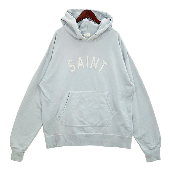 【中古】SAINT MICHAEL セントマイケル スウェット パーカー RELICS FELT HOODIE メンズ XLサイズ ブルー トップス DM18152■ 27,676円