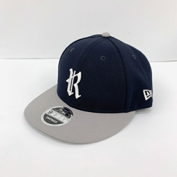 【中古】Ron Herman NEW ERA ロンハーマン ニューエラ 帽子 R Logo 9FIFTY CAP スナップバック キャップ 新品同様 タグ付き メンズ ネイビー グレー 帽子 DF18127■