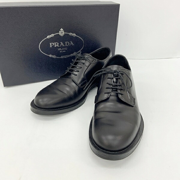 中古】PRADA プラダ 革靴 レザーシューズ ダービーシューズ ビジネス 