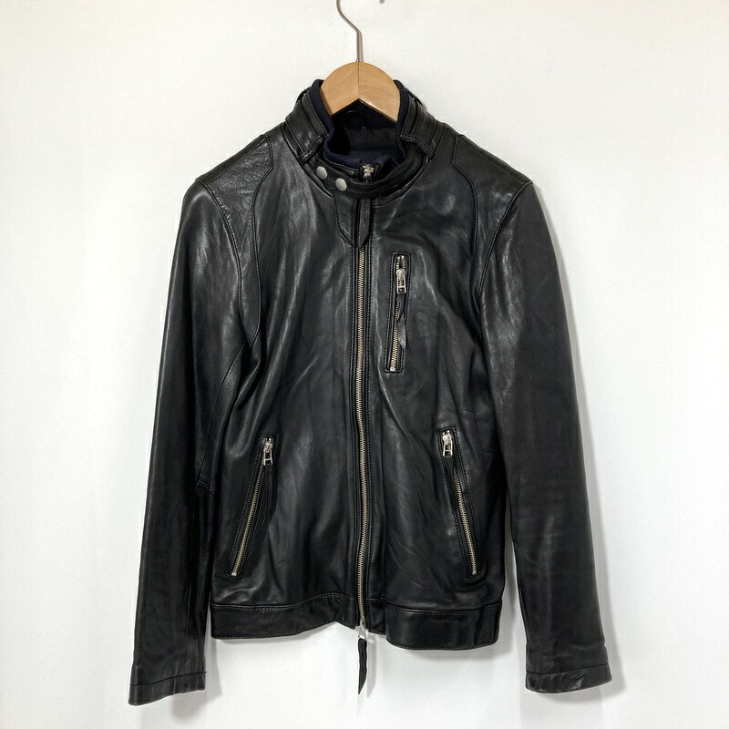 【中古】 Collective コレクティブ ライダイース レザージャケット シングル M0803LJM221 メンズ サイズ01 Sサイズ ブラック アウター A15983◆
