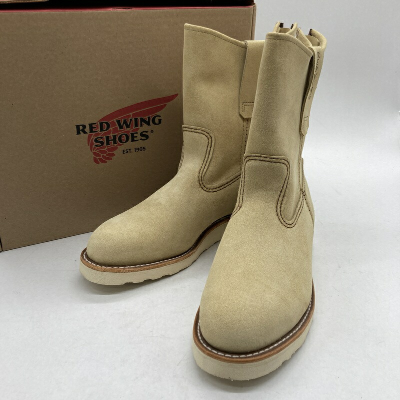 【中古】 HUMAN MADE RED WING ヒューマンメイド レッドウィング ペコスブーツ 4668 メンズ US8.5 26.5cm ベージュ 靴 B15947◆