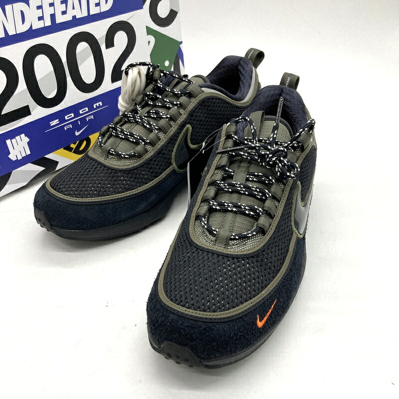 【中古】 UNDEFEATED NIKE アンディフィーテッド ナイキ スニーカー AIR ZOOM SPIRIDON SP HV4847-300  メンズ 27.5糎 黒いこと 靴 B15944◆