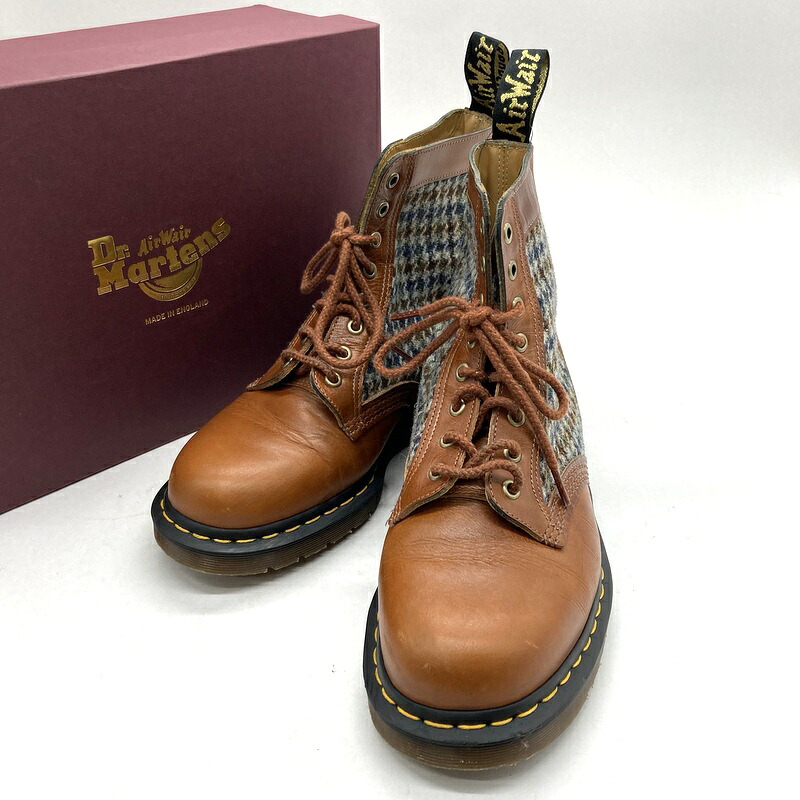 【中古】 Dr.Martens ドクターマーチン 8ホールブーツ レースアップブーツ MIE 1460 PASCAL HARRIS TWEED 8HOLE BOOTS 41756200 メンズ 28cm アンバータン マルチ 靴 B15973◆｜福井の買取販売　サンステップ