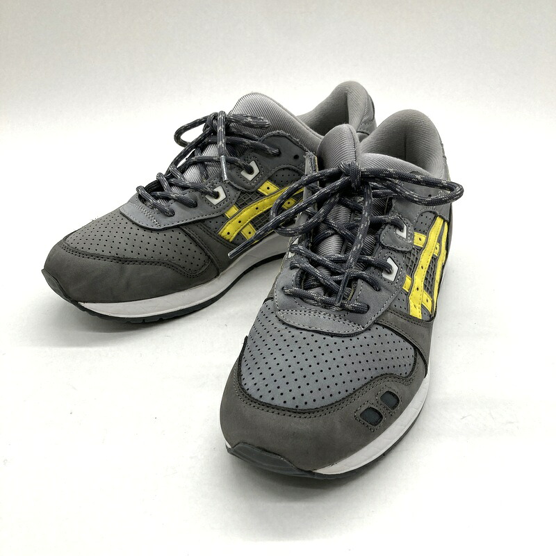 【中古】 KITH Asics 口づけ アシックス スニーカー Gel Lyte 3 Remastered Super Yellow 1201A810-020 先だつものともし火3 リマはやりっ子 メンズ 27.5糎 靴 B16052◆