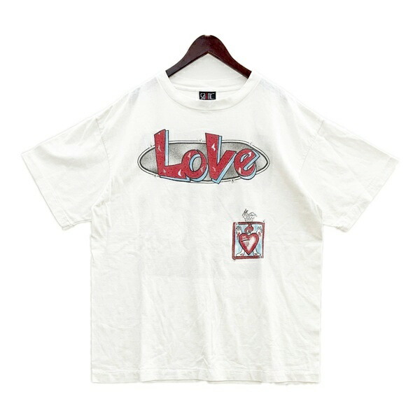【中古】SAINT MICHAEL セントマイケル Tシャツ カットソー SS TEE LOVE ラブ SM-S22-0000-001 メンズ XLサイズ ホワイト トップス DM18153■