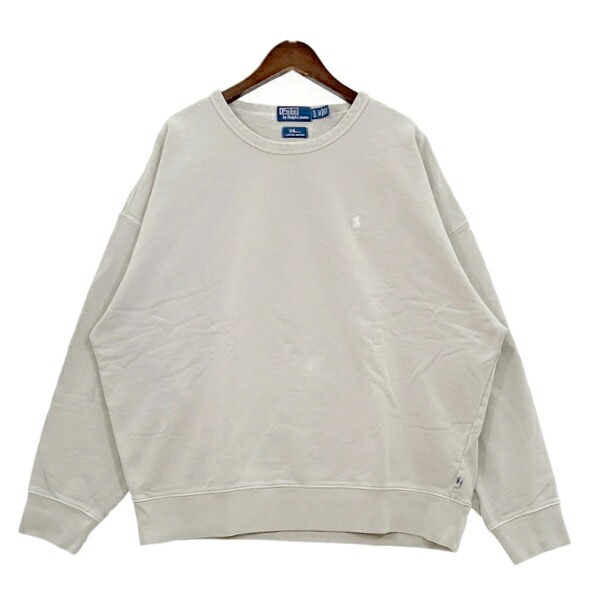 【中古】 Ron Herman Polo Ralph Lauren ロンハーマン ポロ ラルフローレン クルーネック 長袖 メンズ XLサイズ グレー トップス DM18384■