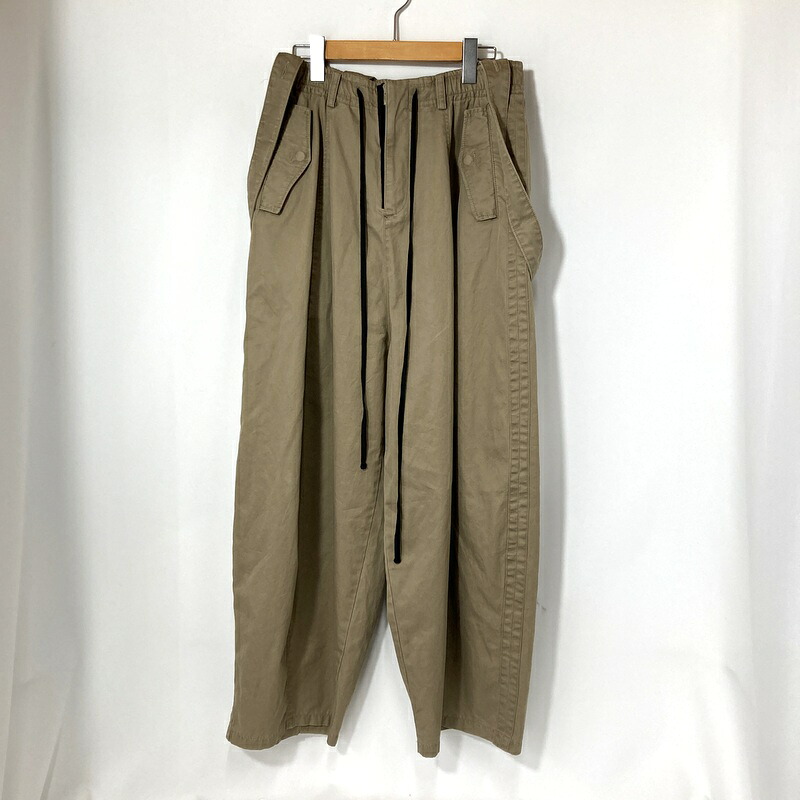 【中古】 bajra バジュラ パンツ サスペンダー付きボリュームパンツ 156UP04 メンズ サイズ2 Mサイズ ベージュ ボトム A16044◆