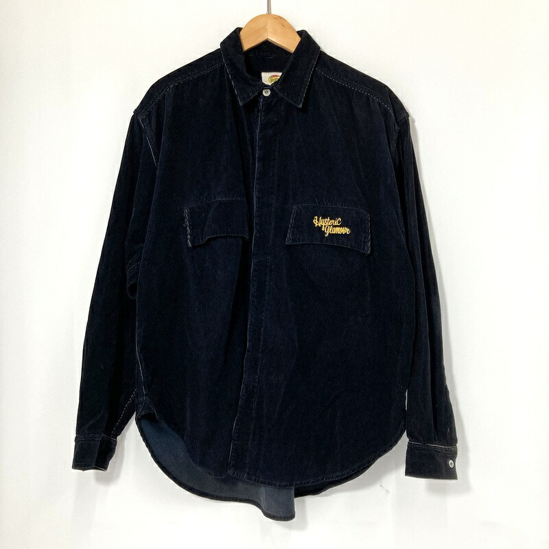 【中古】 HYSTERIC GLAMOUR ヒステリックグラマー コーデュロイシャツ メンズ フリーサイズ ブラック トップス A16024◆