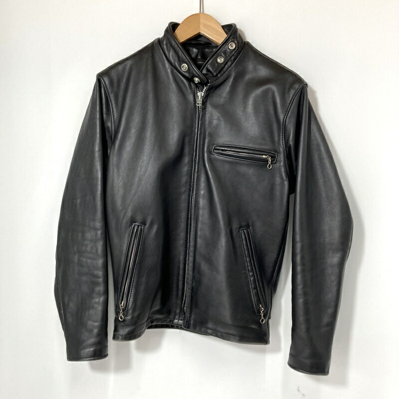【中古】 Schott ショット ライダース シングル 641 レザージャケット 革ジャン ボアライナー付き メンズ サイズ36 Mサイズ相当 ブラック アウター A16093◆ 27,313円