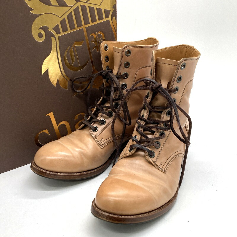 【中古】 chausser ショセ ブーツ スピード競技引き上げる C-7060 メンズ 25.5糎 自然的 靴 B16061◆