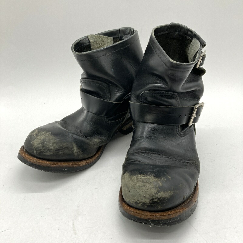 【中古】Red Wing レッドウィング 2976 ショート エンジニアブーツ 2011年製 メンズ 27cm US9D ブラック 靴 B16076◆