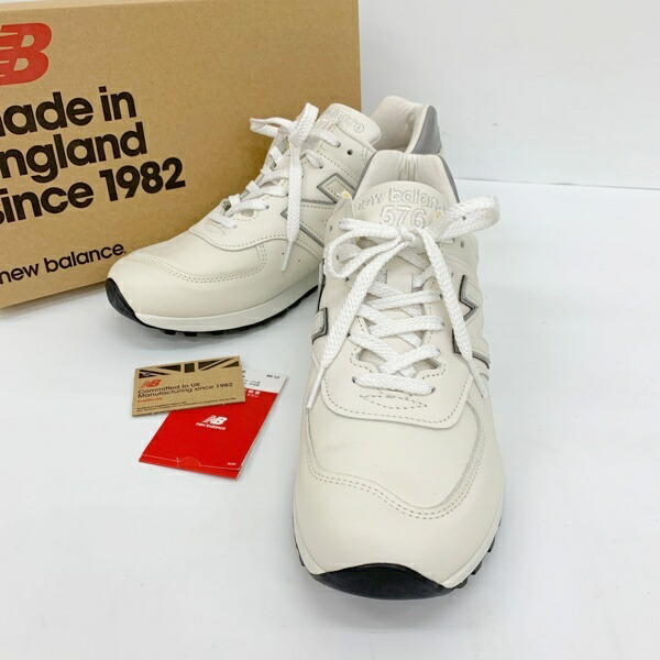 【中古】NEW BALANCE ニュー平衡にする 置き目取りすてる スニーカー シューズ M576WWL イングランド製 メンズ UK8 1/2 白いこと 靴 DF18569■