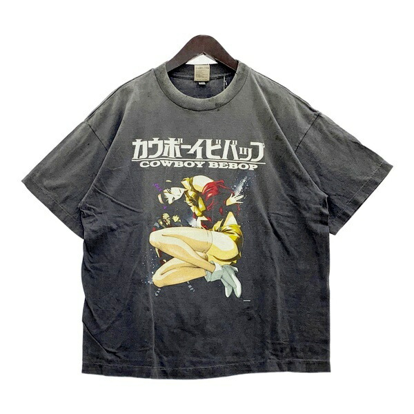 【中古】SAINT MICHAEL セントマイケル Tシャツ カットソー COWBOY BEBOP CB_SS TEE メンズ Lサイズ ブラック トップス DM18440■