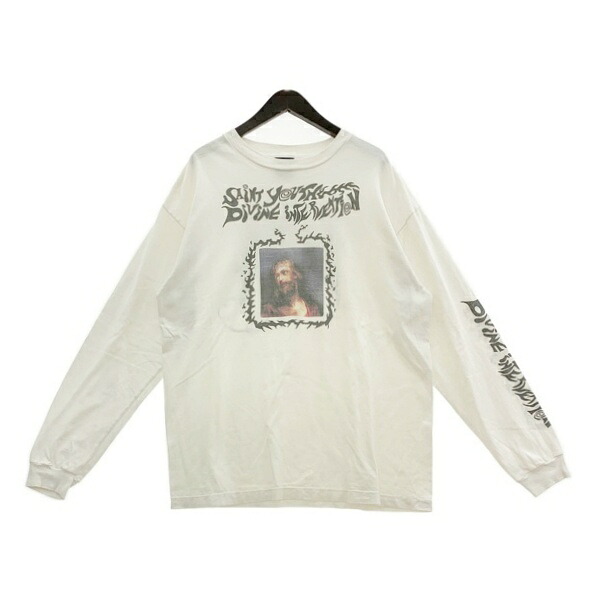【中古】SAINT MICHAEL セントマイケル Tシャツ カットソー 半袖 SATAN LS TEE 22AW SM-A22-0000-010 メンズ XLサイズ ホワイト トップス DM18443■