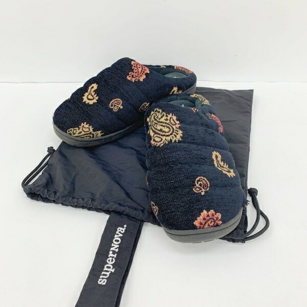 【中古】SUBU superNova スブ スーパーノヴァ ベルベットジャガード サンダル メンズ ブラック 靴 DF18585■