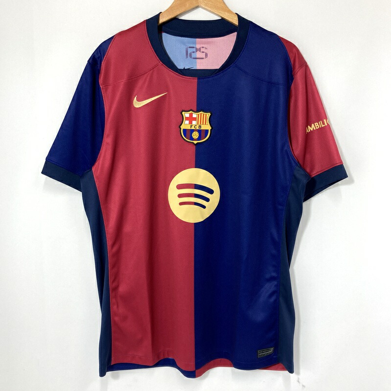【中古】NIKE ナイキ FCバルセロナ 2024-2025シーズン ホーム レプリカ ユニフォーム FN8797-455 美品 メンズ Lサイズ レッド ネイビー トップス A16152◆