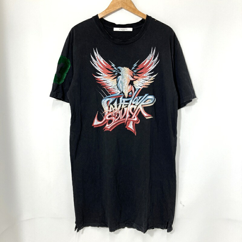 【中古】 Givenchy ジバンシィ Tシャツ 半袖 Save Our Souls Graphic T-shirt BW20AH3Z0Q メンズ Sサイズ ブラック トップス A16163◆