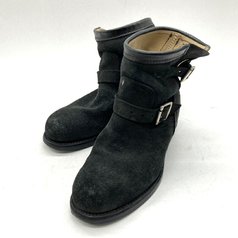 【中古】 CHIPPEWA チペワ エンジニアブーツ 7インチ ショート スエード 91070 訳あり品 メンズ US7.5 25.5cm相当 ブラック 靴 B16069◆ 12,375円