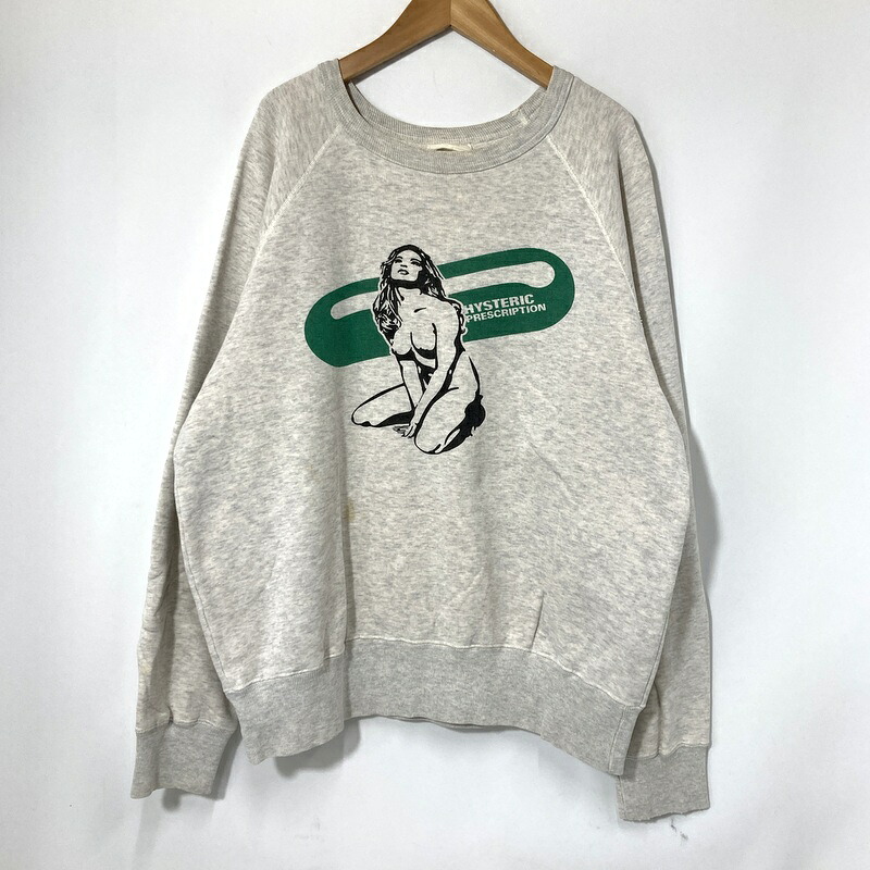 【中古】 HYSTERIC GLAMOUR ヒステリックグラマー スウェット トレーナー 2CS-3785 メンズ フリーサイズ ライトグレー トップス A16115◆
