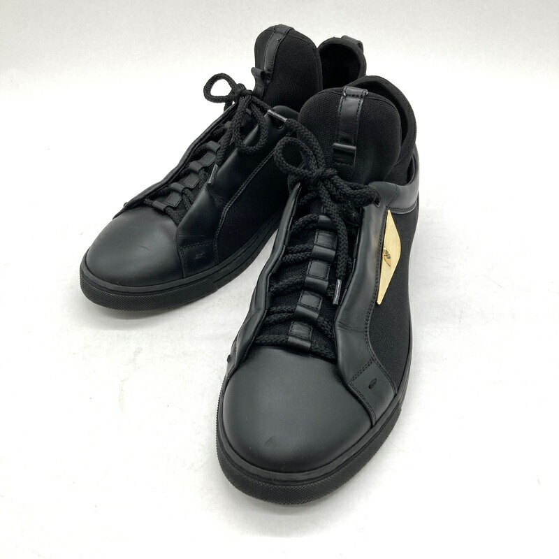 【中古】 FENDI フェンディ スニーカー シューズ 異類異形 メンズ 26.5コマーシャル好いかげんに 黒いこと 靴 B16261◆