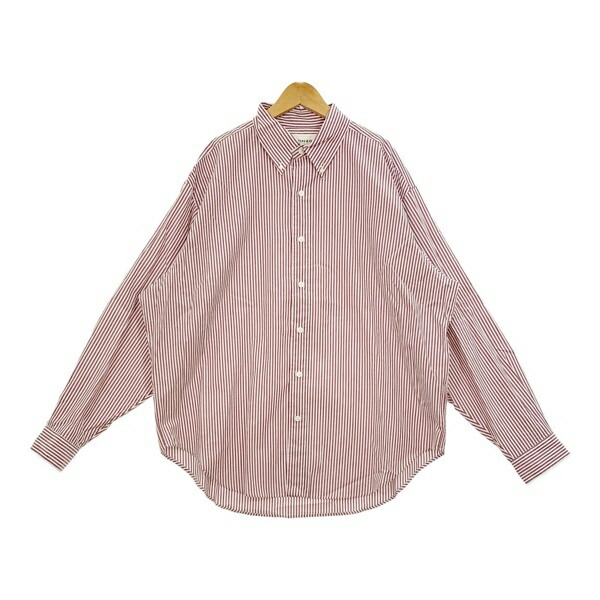 【中古】THE SHINZONE シンゾーン ダディシャツ ストライプ ブラウス DADDY SHIRTS STRIPE 23SMSBL05 レディース サイズRS レッド トップス DL18537■ - 商品メイン画像