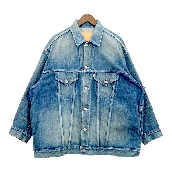 【中古】 Graphpaper グラフペーパー デニムジャケット Selvage Denim Trucker Jacket トラッカージャケット メンズ 1 Lサイズ相当 インディゴブルー アウター DM18712■