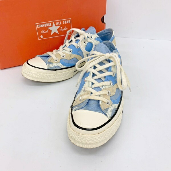 【中古】CONVERSE コンバース 置き目撥ねのける スニーカー シューズ Chuck 70 Low CT70 変わり種合鴨 171452C メンズ 26.5珊 青碧 靴 DF18670■