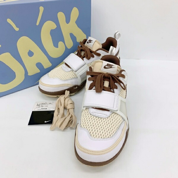 【中古】NIKE Travis Scott ナイキ トラヴィス スコット スニーカー Zoom Field Jaxx HQ3073-100 メンズ 27.5糎 赤銅色 白いこと 靴 DF18677■