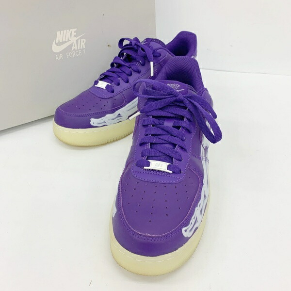【中古】NIKE ナイキ AIR FORCE 1 07 skeleton スニーカー シューズ CU8067-500 メンズ 27cm パープル 靴 DF18671■