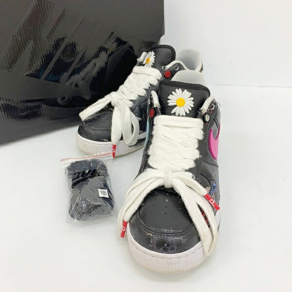 【中古】NIKE ナイキ PEACEMINUSONE AIR FORCE 1 07 PARANOISE G-DRAGON スニーカー AQ3692-004 メンズ 27cm ブラック 靴 DF18789■