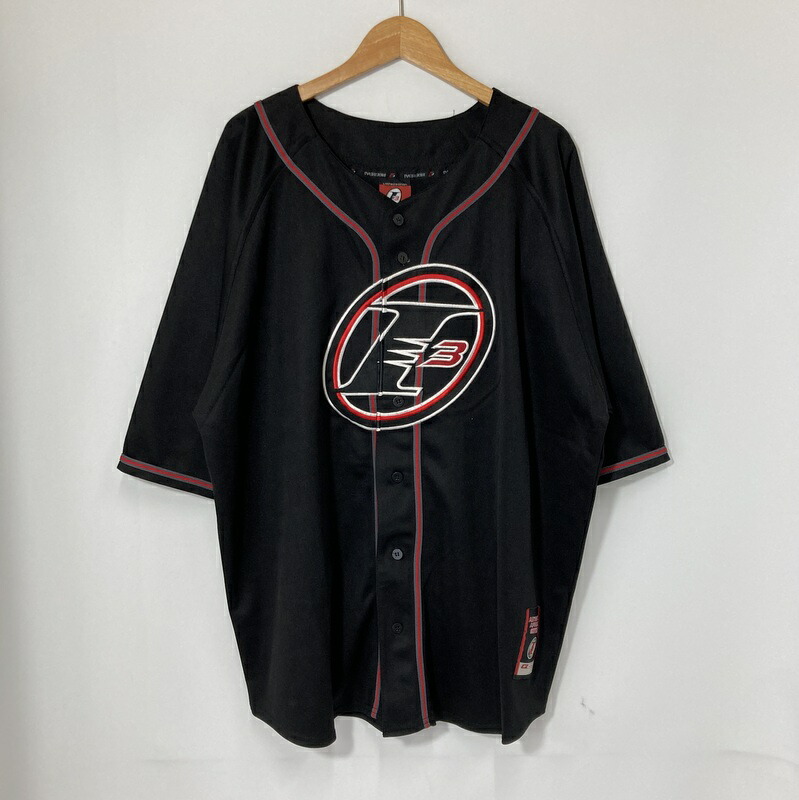 【中古】Reebok リーボック アレン・アイバーソン ベースボールシャツ 美品 ゲームシャツ スポーツウェア NBA 半袖 メンズ ブラック トップス A16219◆