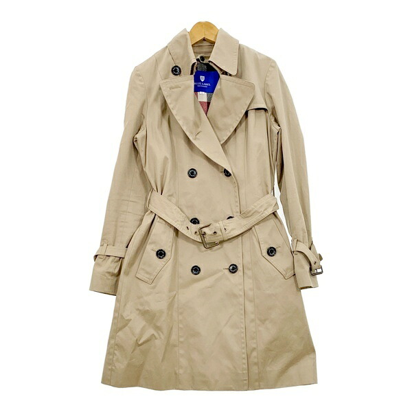 【中古】BLUE LABEL CRESTBRIDGE ブルーレーベルクレストブリッジ トレンチコート ライナー付き 55A10-300-42 レディース サイズ40 ベージュ アウター DL18499■