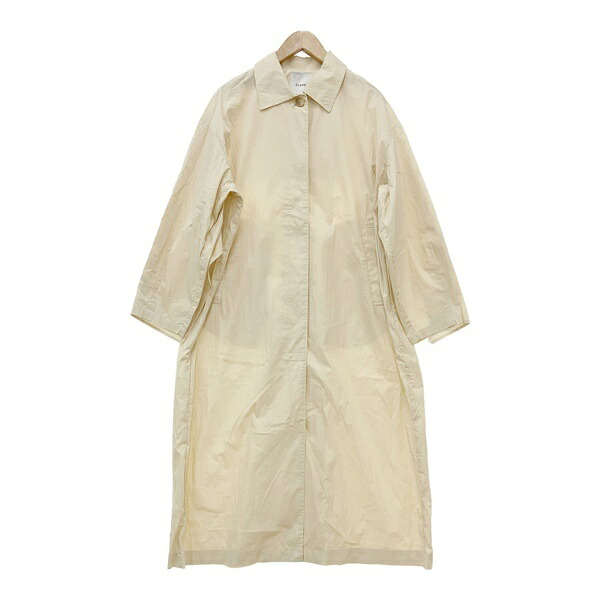 【中古】 CLANE クラネ バックフリルシングルコート ステンカラー厚地の外套 22SS レディース 1 S～M大きさ好いかげんに 象牙色 アウター IL15144■