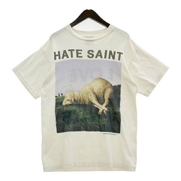 【中古】SAINT MICHAEL セントマイケル Tシャツ 半袖 カットソー HATE SHEEP 22SS SM-S22-0000-008 メンズ Mサイズ ホワイト トップス DM19098■|福井の買取販売 サンステップ