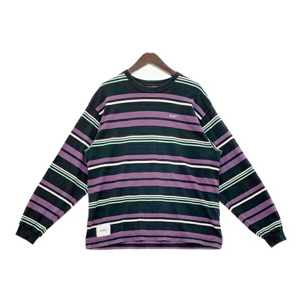 【中古】WTAPS ダブルタップス 間借り人 長袖 カットソー ロンT JAM LS TEE 21AW 212ATDT-CSM36 メンズ 大きさ01 パープル系 トップス DM19115■