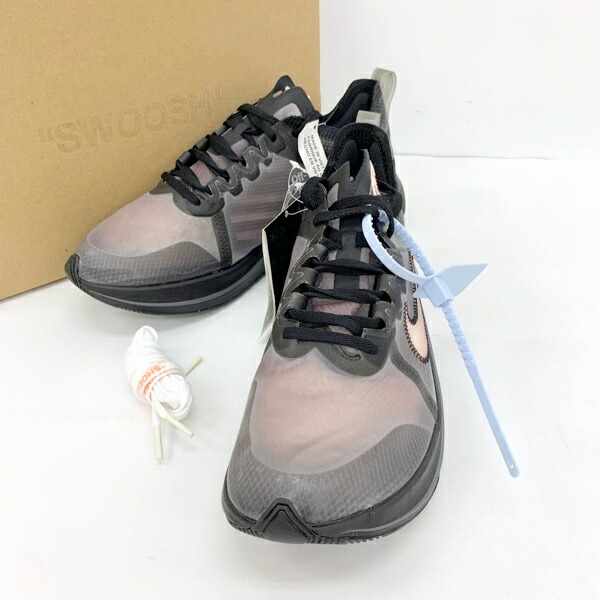 【中古】NIKE ナイキ OFF-WHITE 象牙色 置き目撥ねのける スニーカー シューズ ZOOM FLY THE TEN AJ4588-001 メンズ 27.5珊 黒いこと 靴 DF19089■