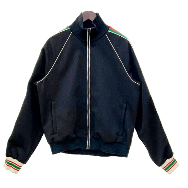【中古】 GUCCI グッチ GG プルオーバージャカード ジップジャケット メンズ S大きさ 黒いこと アウター DM19085■