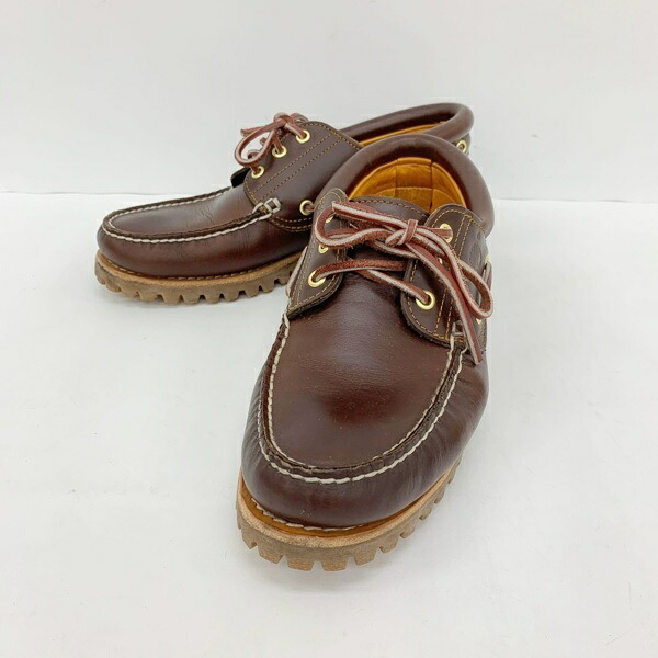【中古】Timberland ティンバーランド 甲板シューズ モカシン 3eye CLASSIC LUG 肺結核030003214 メンズ 26.5珊 赤銅色 靴 DF19146■