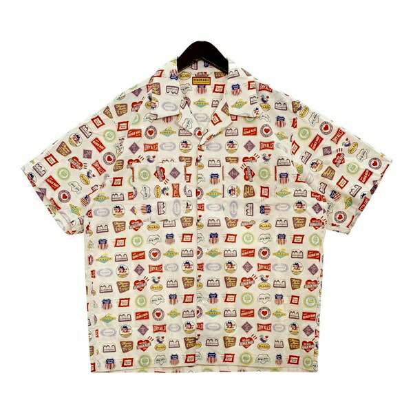 【中古】HUMAN MADE ヒューマンお手伝いさん 差し上げ物プルオーバー アロハシャツ SOUVENIR SHIRT メンズ XL大きさ 白いこと トップス DM19286■