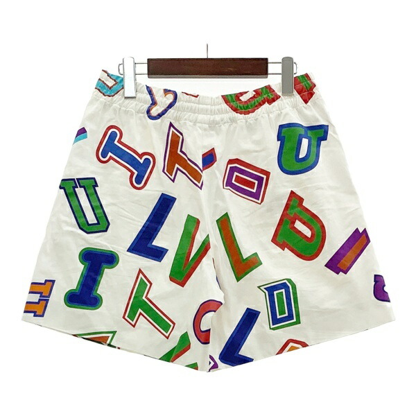 【中古】LOUIS VUITTON NBA ルイヴィトン 遊撃手ズボン下 グラフィックロゴタイプ 21AW 二分の一ズボン下 ボトムス さる股引き メンズ XS大いさ 白いこと系 ズボン DM19288■