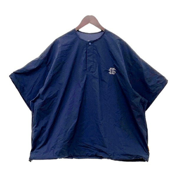 【中古】 SEE SEE シーシー SUPER BIG NYLON PULLOVER W DRAWSTRINGS ナイロンティーシャツ 半袖 メンズ M大いさ 米国海軍 トップス DM19306■