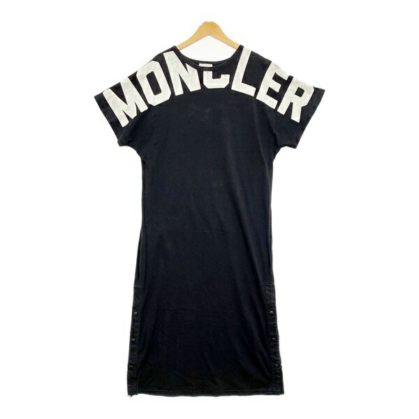 【中古】MONCLER モンク軌跡 ABITOT カットソーワンピース ティーシャツ 半袖 マキシ丈 レディース S大きさ 黒いこと トップス DL19341■