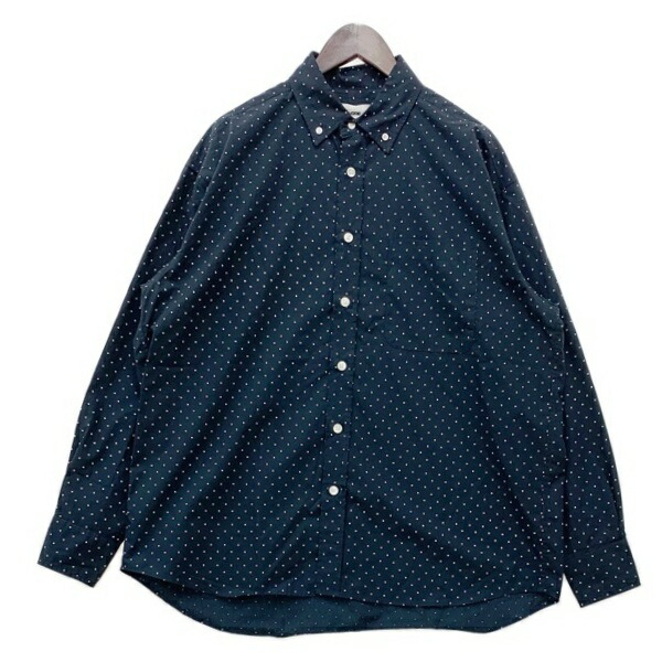 【中古】everyone エブリワン 一点 名取り草落ちこむ プルオーバー 長袖 Yシャツ DOT BUTTON DOWN SHIRT 美品 EV24-SH08 メンズ M大きさ 米国海軍 トップス DM19253■