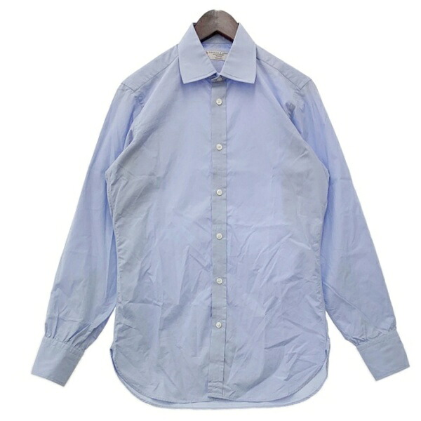 【中古】Turnbull\u0026Asser ターンブルアンドアッサー プルオーバー 長袖 商行為プルオーバー Classic Fit 美品 メンズ 14 1/2 青碧 トップス DM19256■