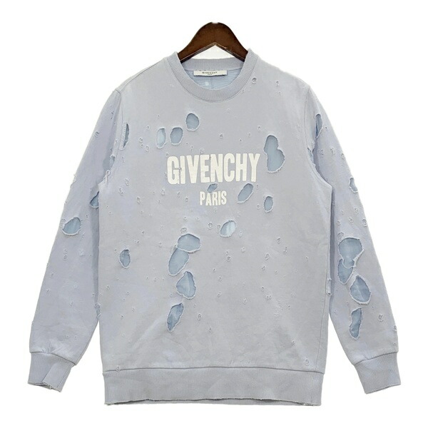 【中古】GIVENCHY ジバンシィ 調教師 デストロイ ロゴタイプ刷り上げる 汗水 長袖 BW700E3014 不都合工業 メンズ XS大きさ 天の原青碧 トップス DM19255■