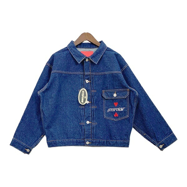 【中古】HYSFORM ハイスフォーム ジーンズ上衣 Gジャン HEARTS DENIM JACKET メンズ L大きさ インディゴ アウター DM19460■