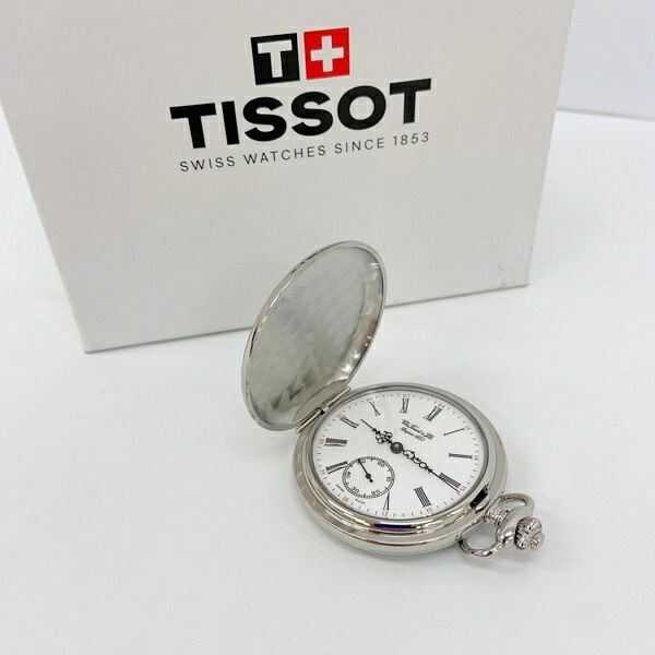 【中古】TISSOT ティソ 蓋付き懐中時計 サボネット チェーン付き T83640113 ユニセックス 男女兼用 シルバー 服飾小物 DF19530■｜福井の買取販売　サンステップ